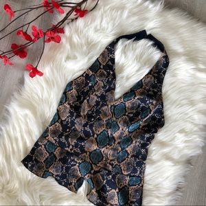 GUESS snake print halter top